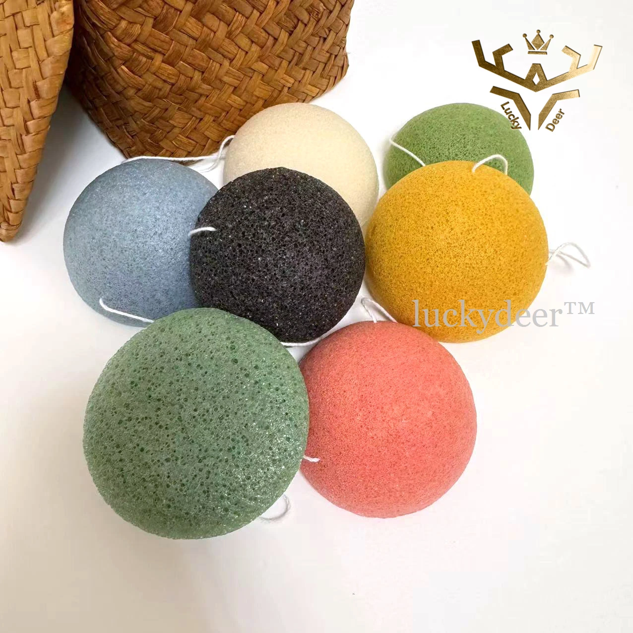 Natural Konjac Plants Fiber Skincare Sponge For Face Cleaning Body Cleansing Makeup Removing Use Konjac Facial Wash Sponge Puff