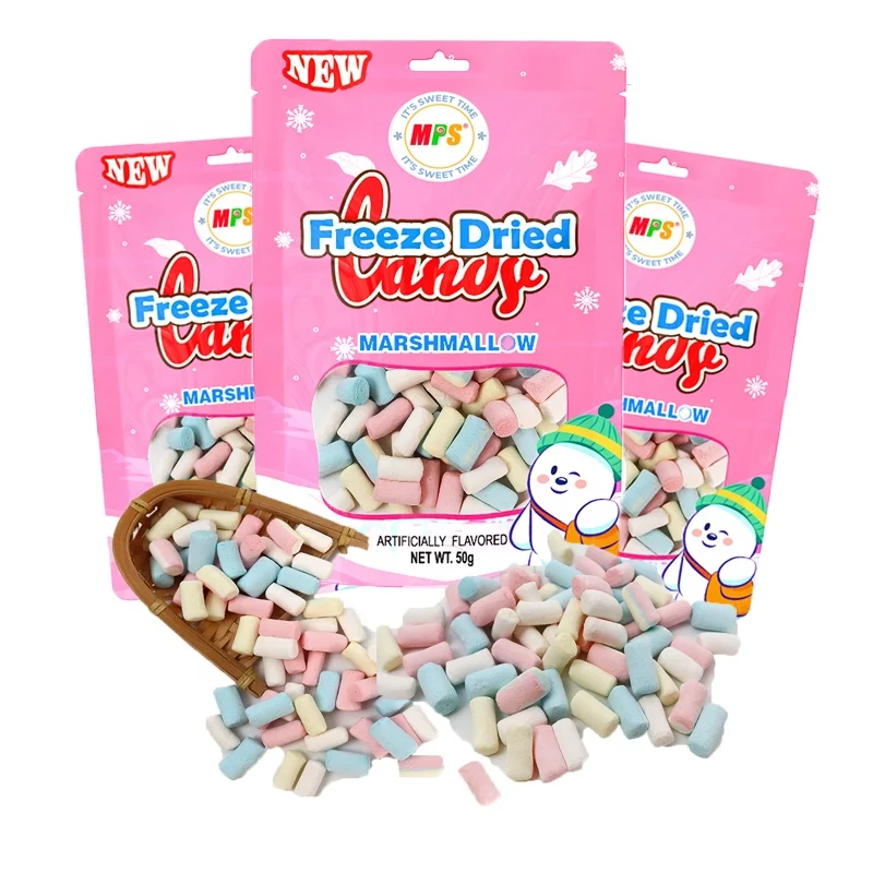 Wholesale HACCP Certified Mini Fruit-Flavored Freeze Dried Sugar Free Marshmallows Candy Sweet Cotton