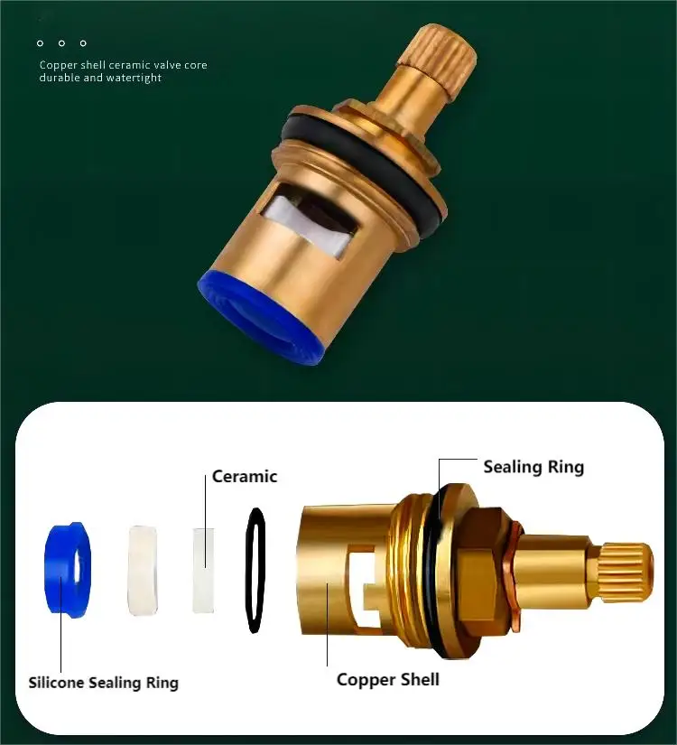 1/2  Brass faucet  Ceramic Cartridge Valve Core Brass Spline Tap Spindle  for Single Cold Faucet or Fast Open Tap