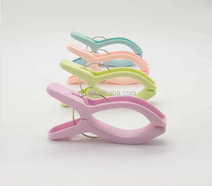 
4 pcs 1 set 16cm big size spring clothes peg plastic beach towel clips clothes clips 
