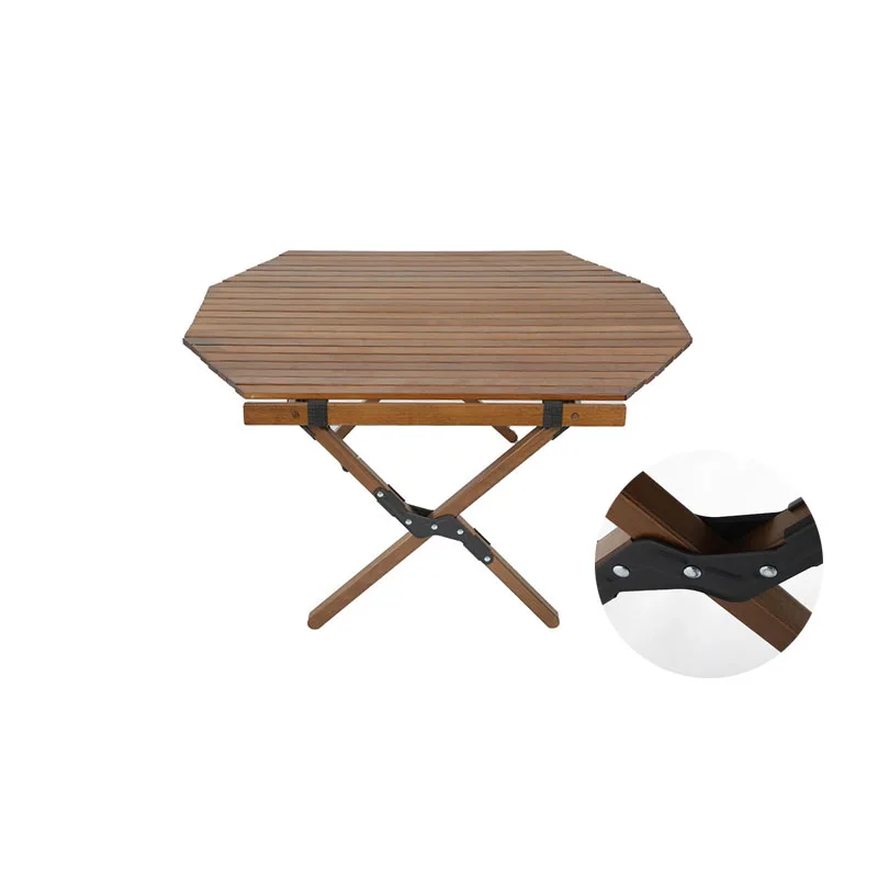 good quality durable wooden outdoor foldable portable three legs fold away camping table with storage bag