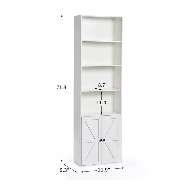 Modern design corner movable bookcases with wheels modular library wooden bookshelf