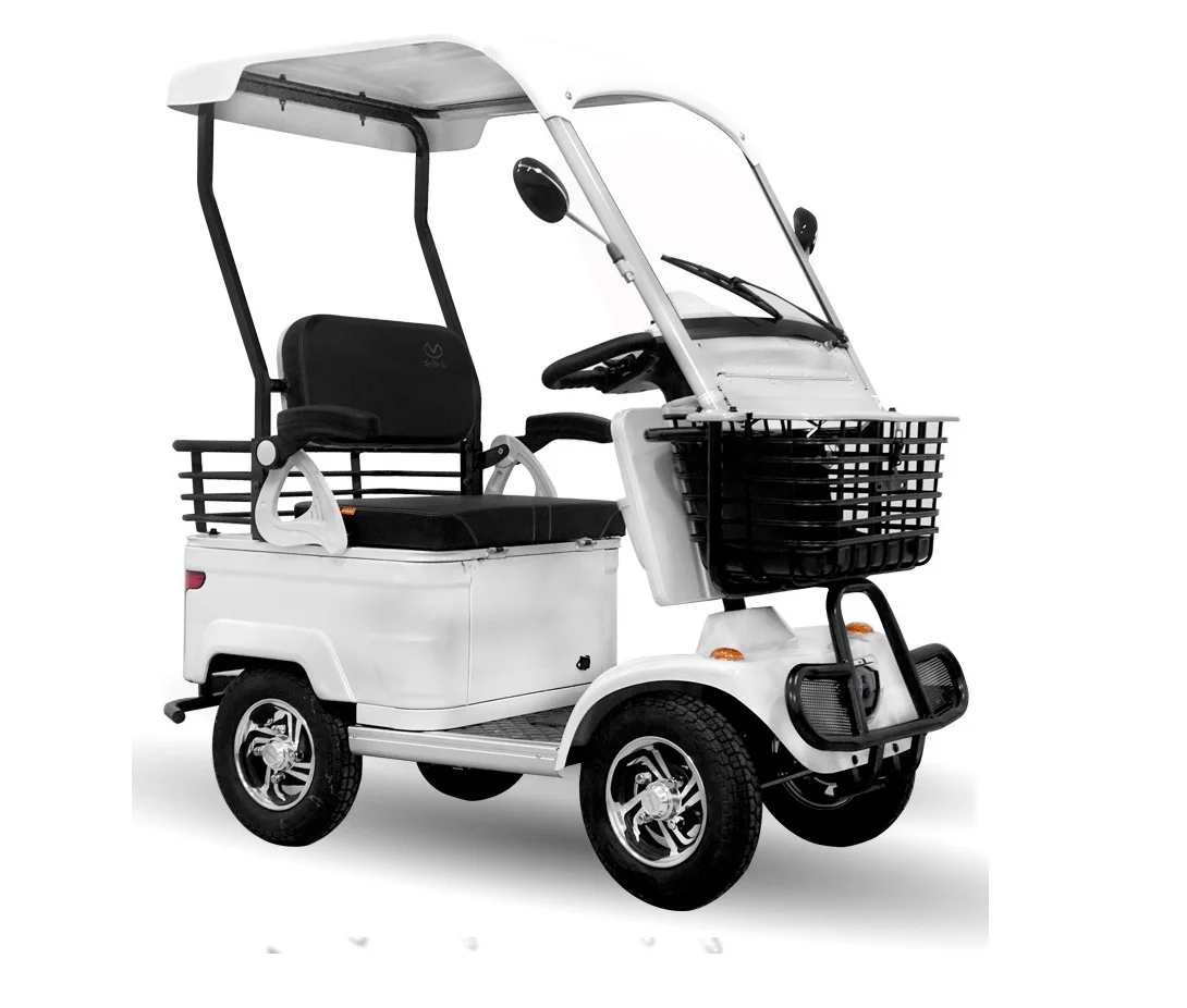 Factory price 650W Electric four-wheeler Quadricycle 20/32/45Ah Battery one or two person cargo basket