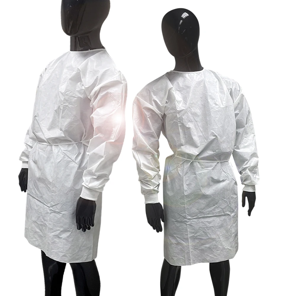 Modern Design Cheap Wholesale Non Woven Disposable White Aami Standard Level 2 Gown For Adult