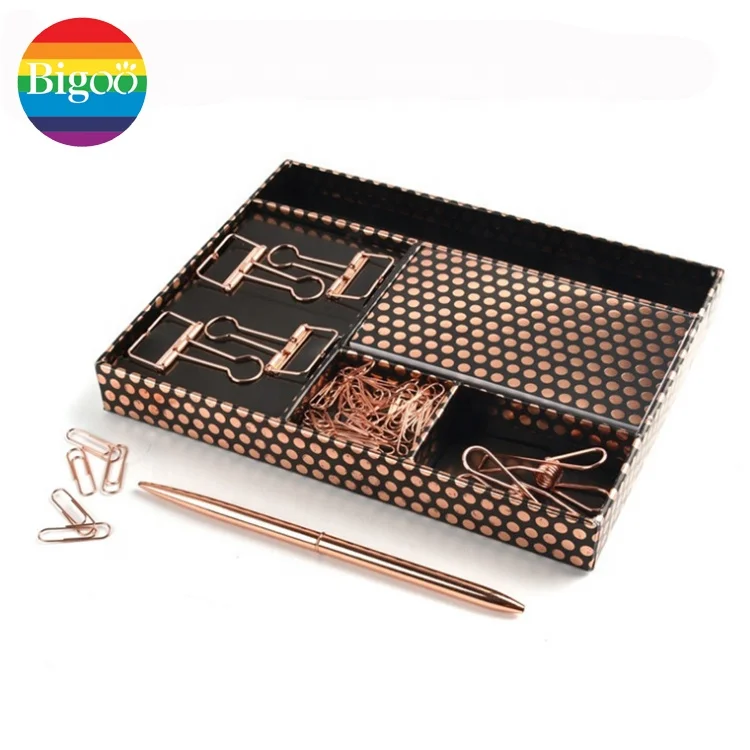 Rose gold office stationery set in gift box for promotional or gift