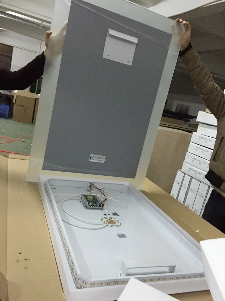 
2020 Home Furniture Hotel illuminated led cosmetic mirror bathroom 