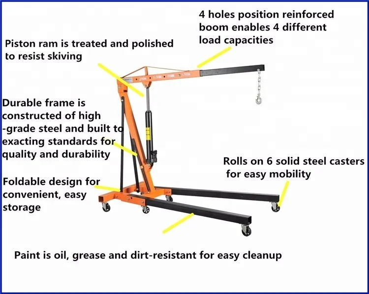 
2Ton Engine Crane Lifting Shop Crane Portable Engine Hoist 