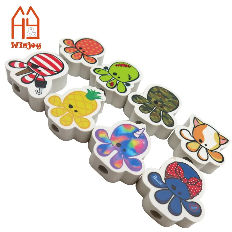 Custom cheap cute fish or animal shape TPR full color print eraser ,pencil erasers,promotional gift rubber for kids.