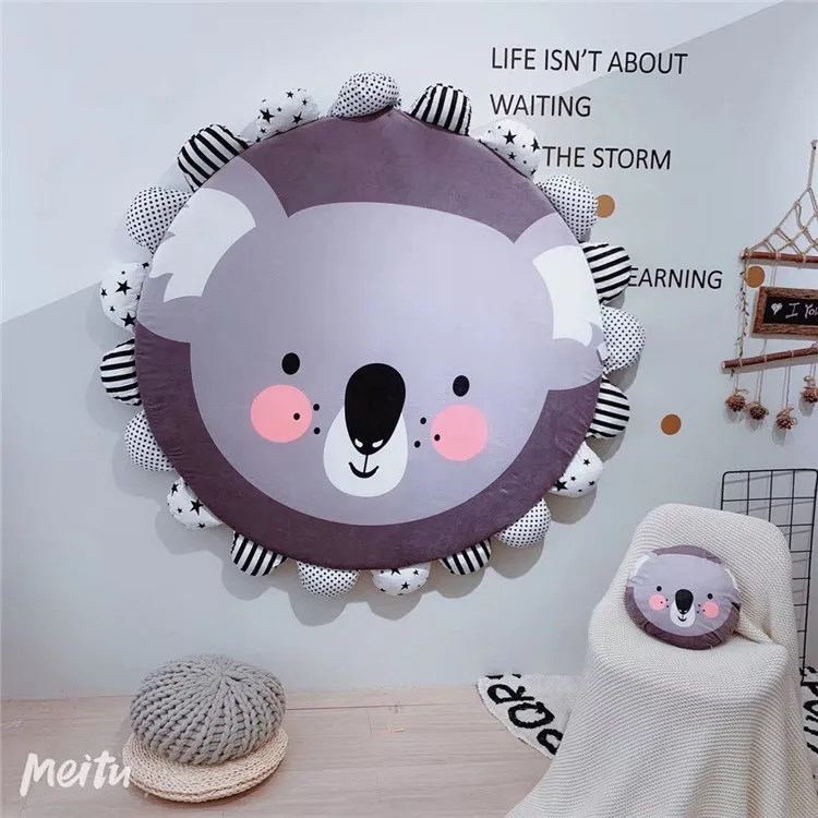 Super Soft Cotton Washable Area Kids Crawling Rugs Round Baby Toys Play Mat