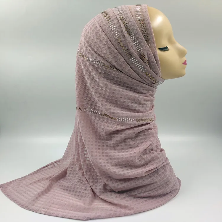 2020 Новый дизайн горячее сверление стрейч Джерси хиджаб шарф Мусульманский