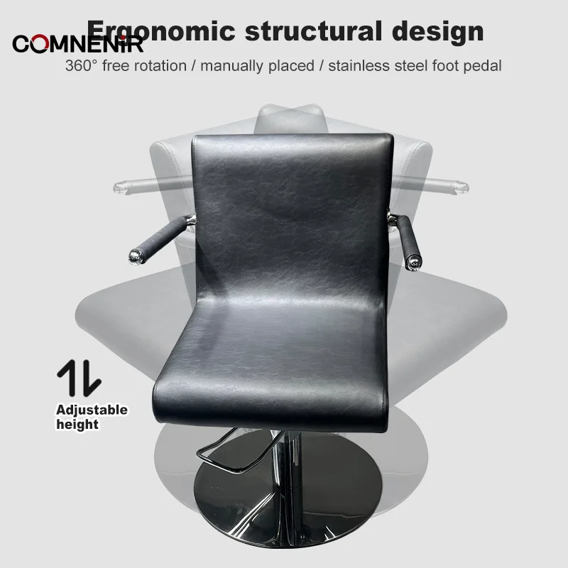 Wholesale Stainless Steel Salon Hair Chair Simple Adjustable Design for Barbershop & Beauty Salon Metal Construction