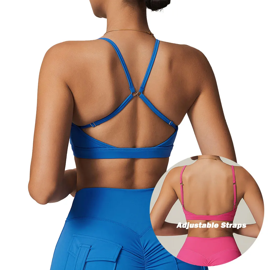 Wholesales Fitness Set Gym Sportswear Women Sexy Sports Bras Active Sports Clothing Plus Size Gym Top Cross Back Sport Yoga Bra