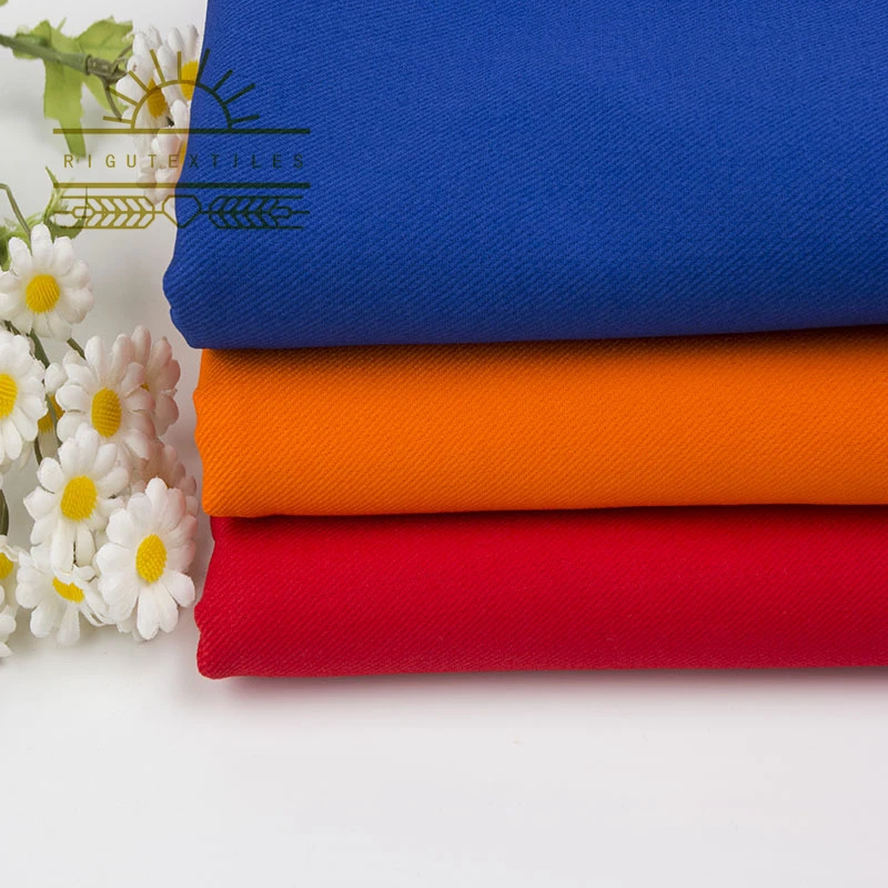 RIGU TextilesFactory Direct Sale work suit fabric cvc T/C 65/35 21*16 128*60 twill polyester cotton fabric for uniforms