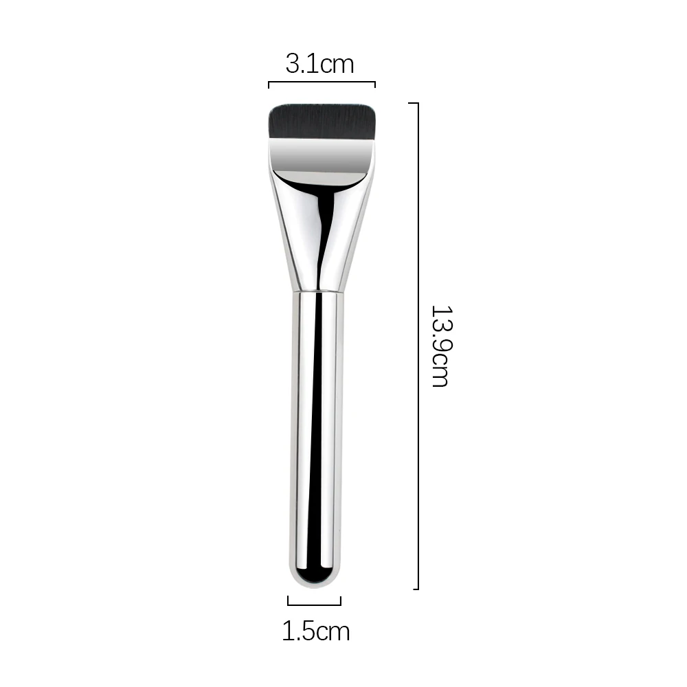Custom Silver Mask Foundation Liquid Makeup Brush  brushes aluminum Nylon  for Face & Concealer Application foundation brush
