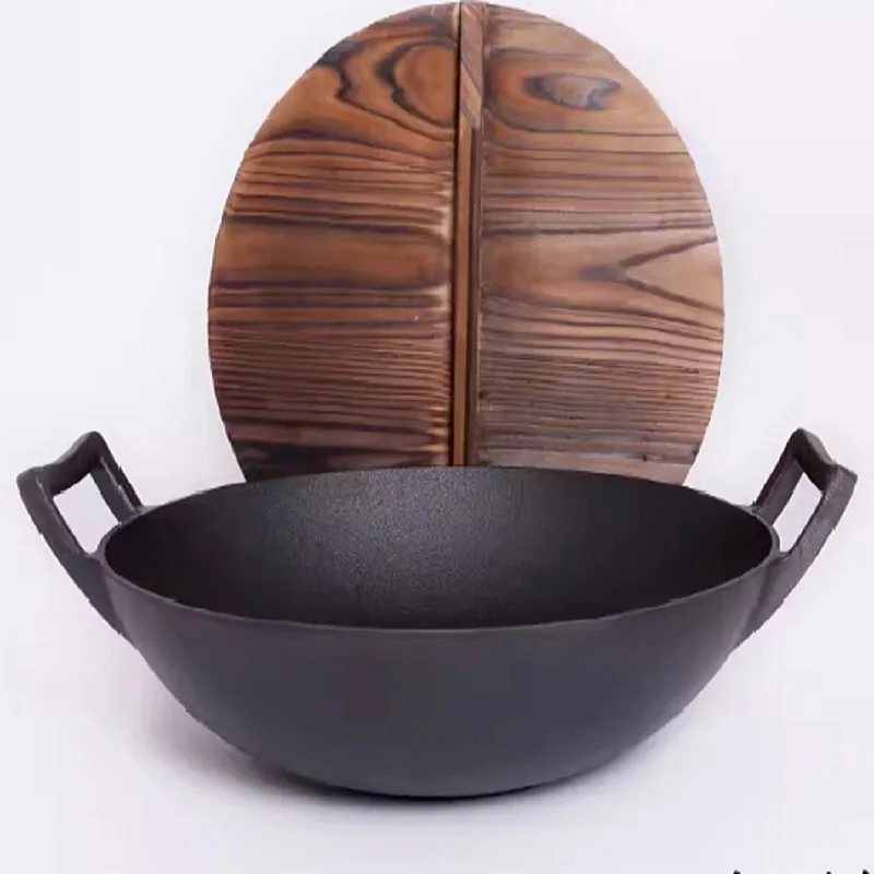 Cast Iron Wok with 32cm