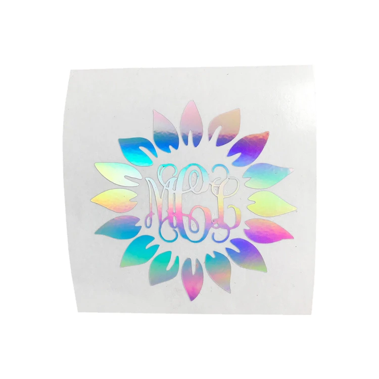 Custom Holographic Logo Sticker Transfer Vinyl Motorcycle Decals Waterproof Rainbow Sticker Decal