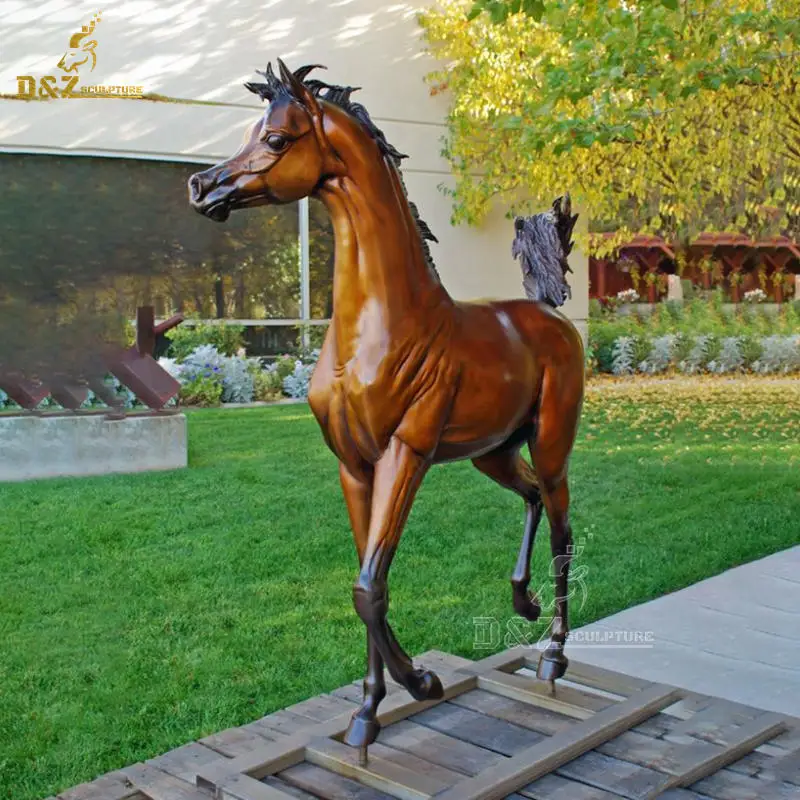 cast bronze life size metal arabian horse sculpture