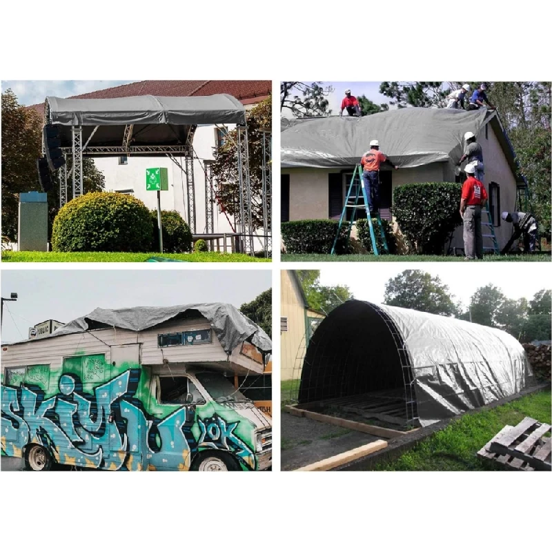 Custom Logo Print Brown Silver Pe Coated Tarpaulin Sheet 40ft containers tarpaulin cover