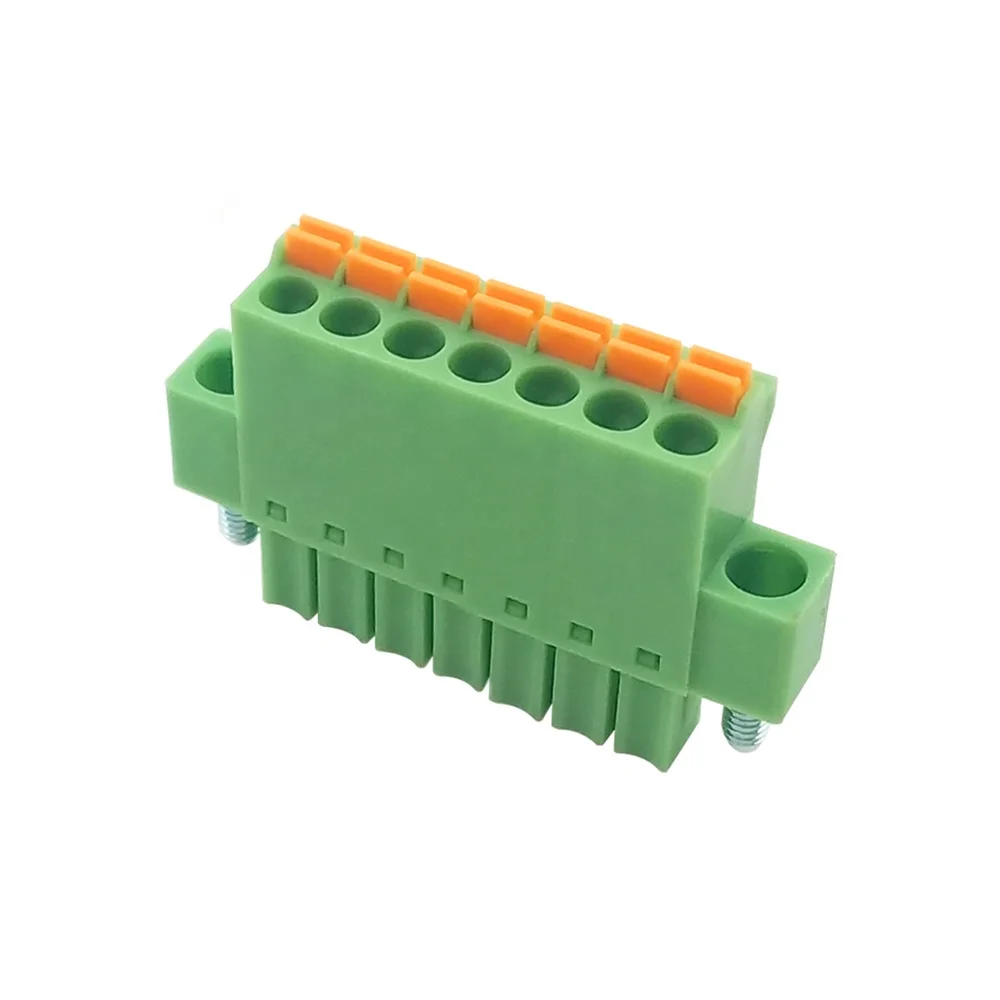 15EDGKM-3.5 pcb connector terminal block FMC 1.5 spring plug terminal block connector with screw flange