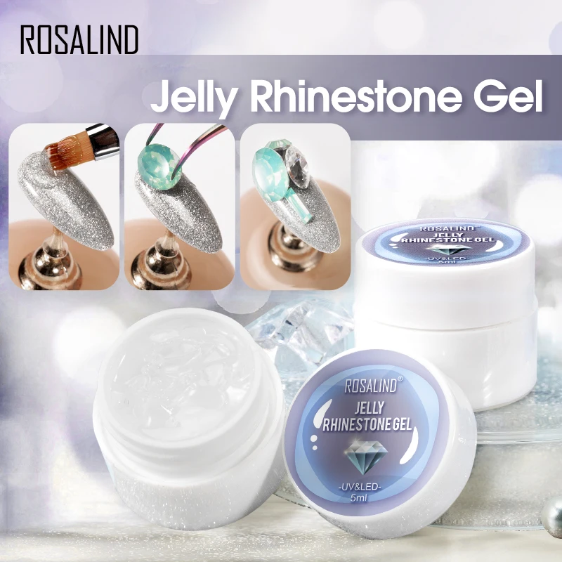 Rosalind non toxic vegan jelly solid acrylic uv gel varnish strong nails art drill rhinestone jewelry gem bond gel glue adhesive