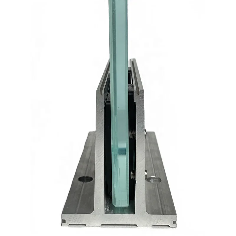 Guangdong anodized silver aluminum u channel base shoe for glass decking balustrade