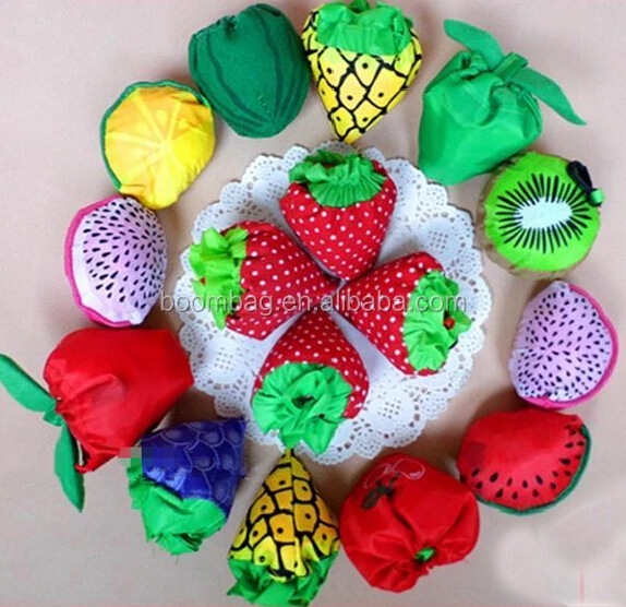 Cheap Promotional Custom Printed Polyester Fruit Shape Folding Reusable Bags Watermelon Shape Shopping Foldable Bag