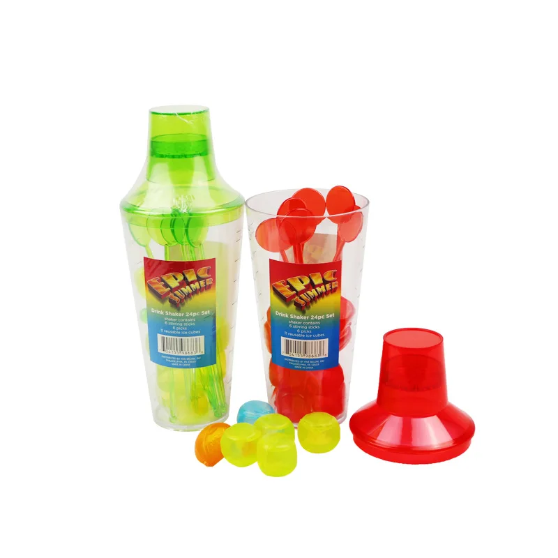 Professional Bar Customized Cocktail Shaker Plastic  PS with CE Certificate