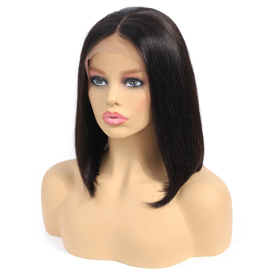 Peruvian Natural Human Hair Wigs Short Bob Cut Straight Virgin Single Donor Raw Human Hair Peruvian 13x4 Lace Frontal Bob Wig