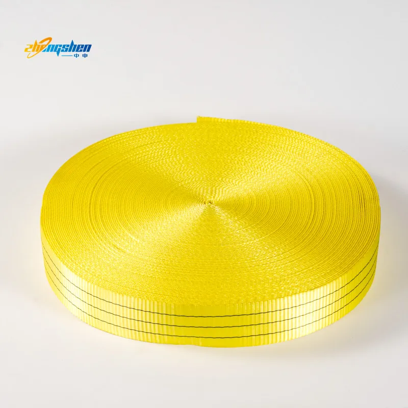 Factory Wholesale Custom 100% High Tenacity Industrial Polyester Yarn Flat Webbing Belt  for Webbing  Sling