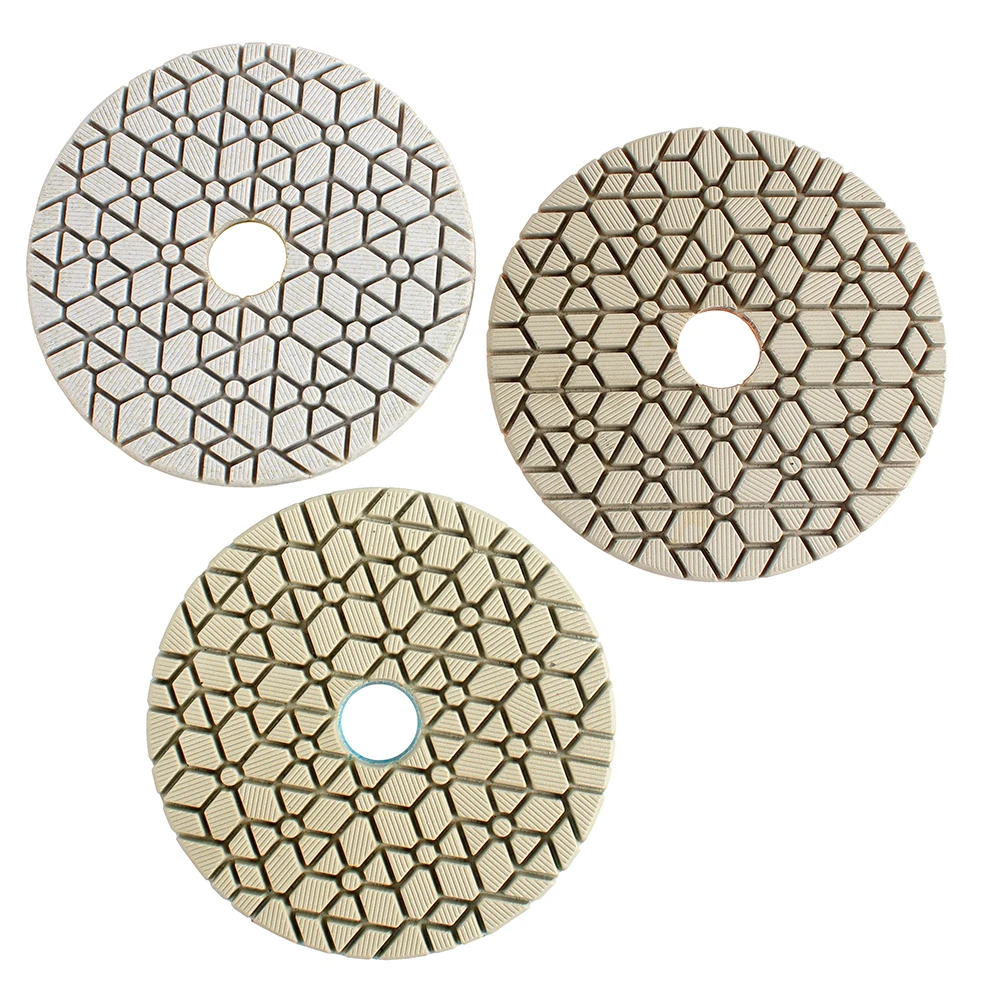 High quality  3 steps dry use diamond hand polishing pads for granite marble quartz