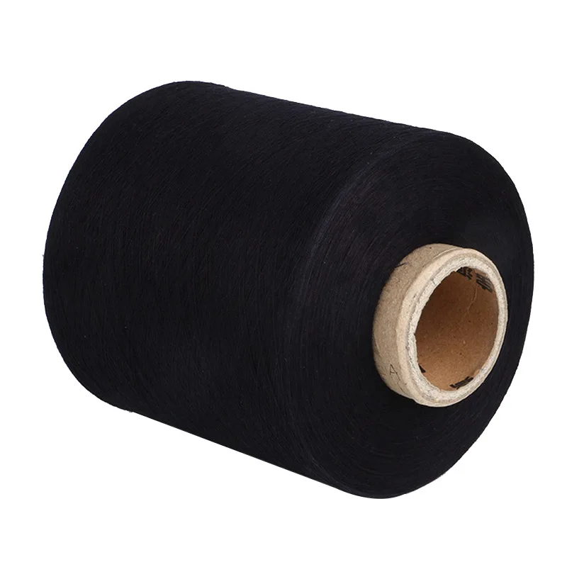 Yarn prices 20 s recycle cotton blended yarn for cotton socks 8/1 black 80 polyester 20 cotton kg yarn for working gloves
