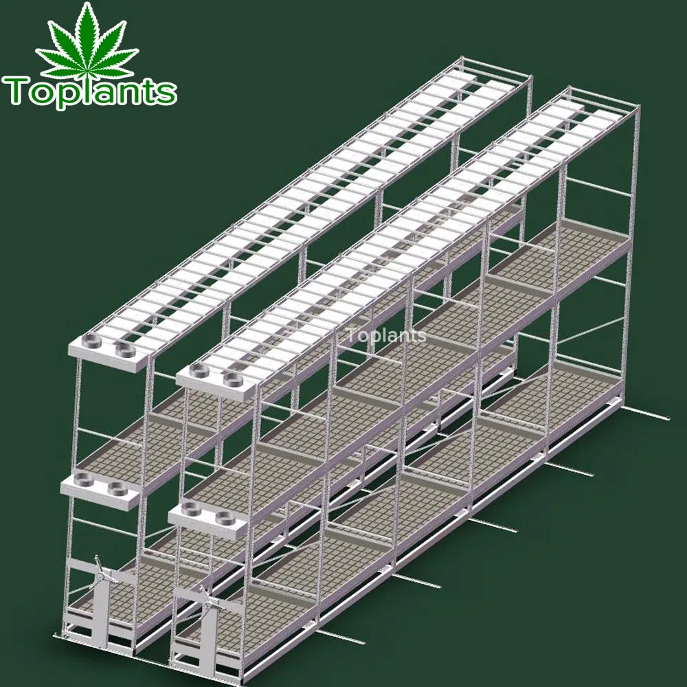 Farm Growing Indoor Mobile Vertical Grow Rack Hydroponics