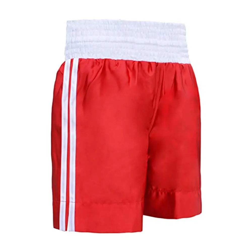 Classic striped style custom red and white boxing shorts for training