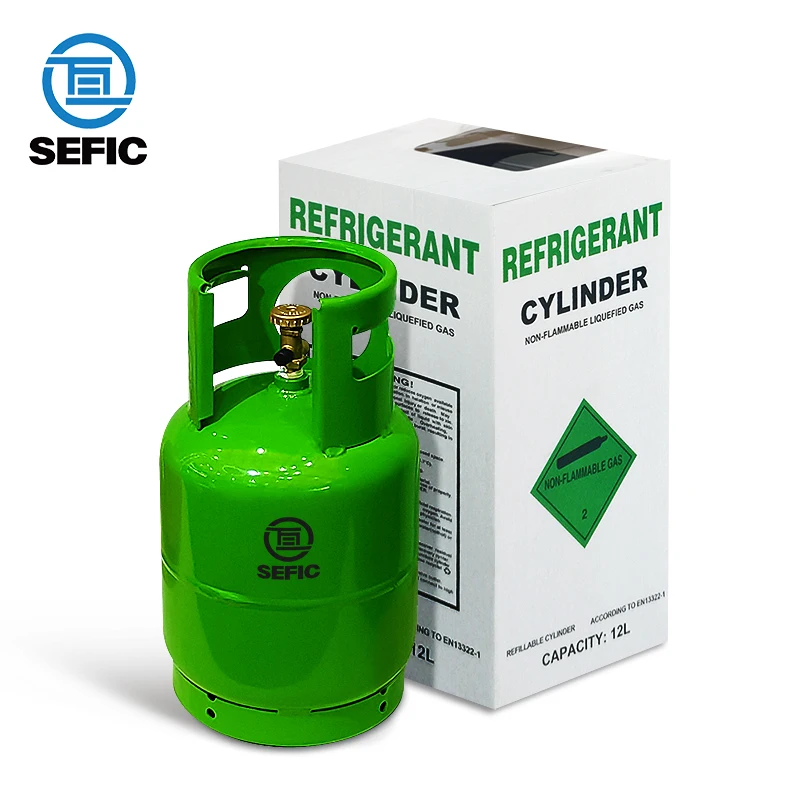 Empty Refillable 12L R134a Refrigerant Gas Cylinder For Household And Automotive Air Conditioning Refrigeration