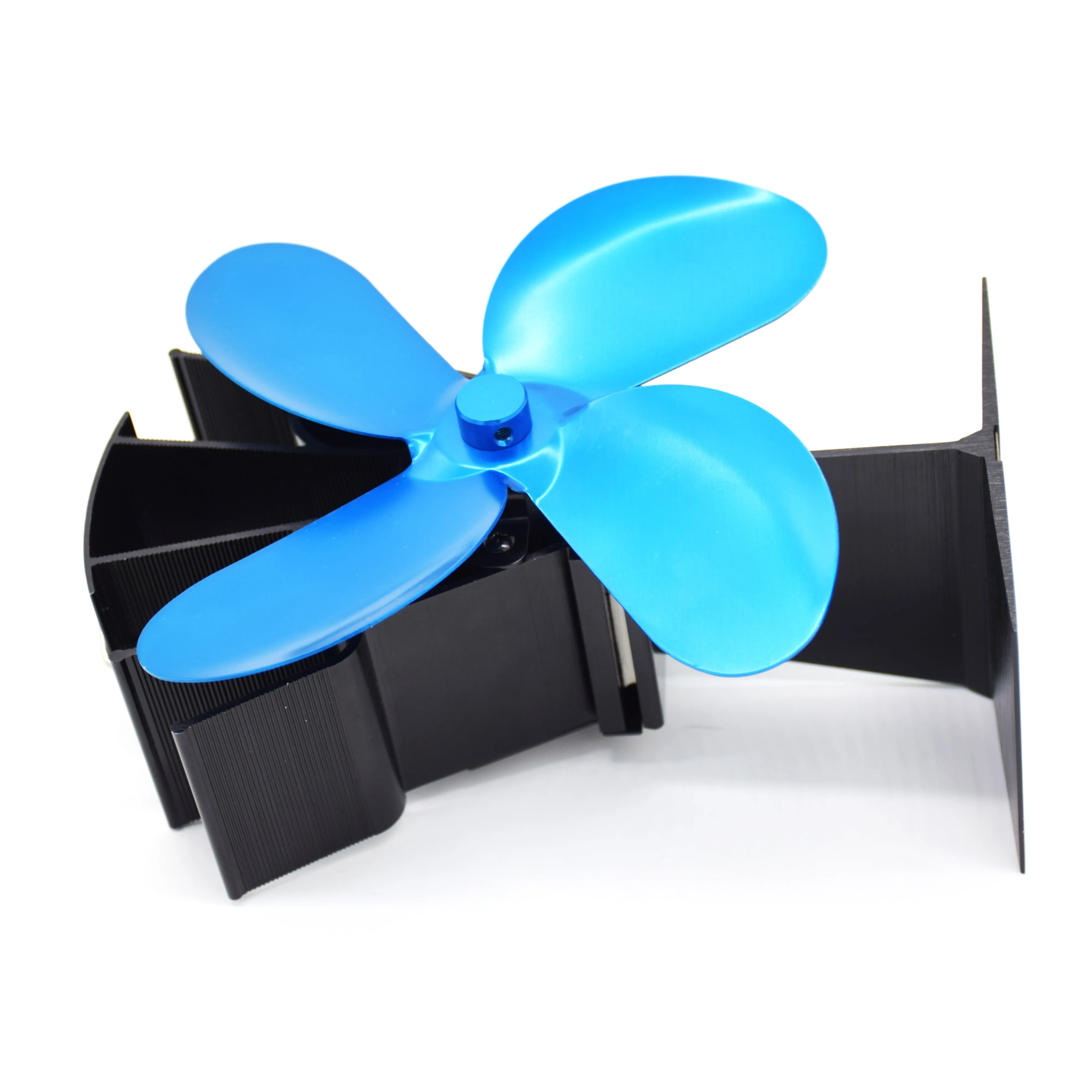 Factory Price  Indoor Fireplace Heat Circulation Fans Outdoor Camping Aluminium Alloy Silent Heat Powered  Fan