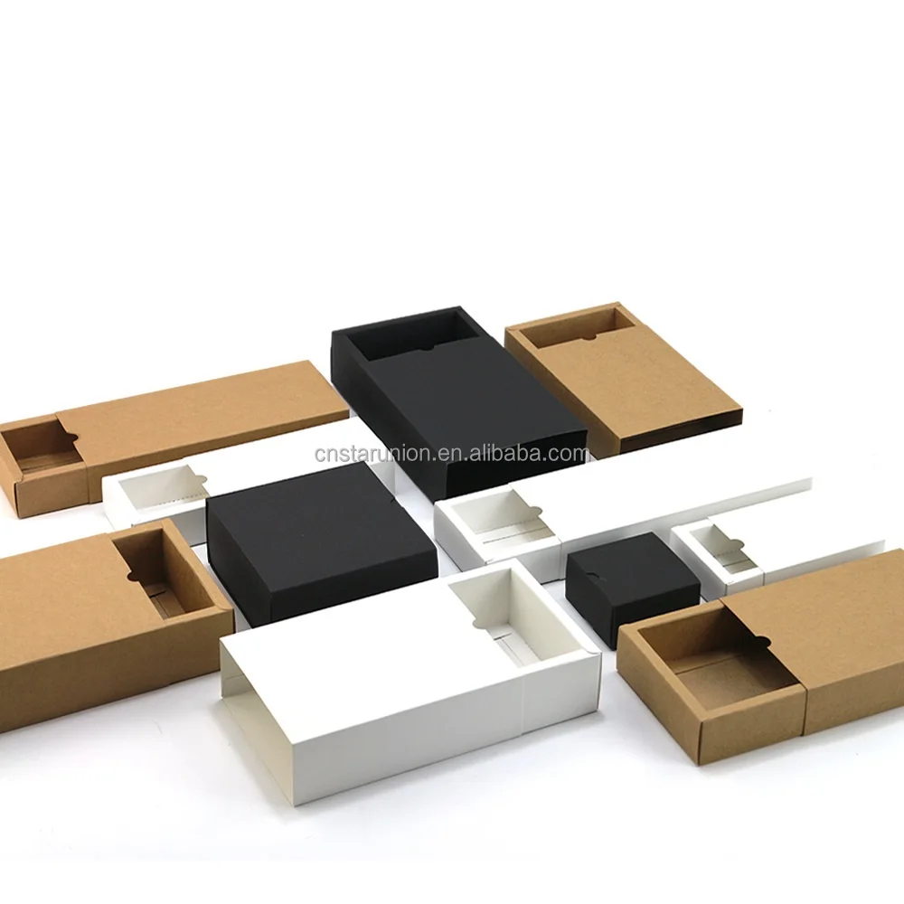 Factory High Quality Customization Kraft Paper Box Pie Gift Packing Drawer Recycled Cardboard Packaging Drawer Carton