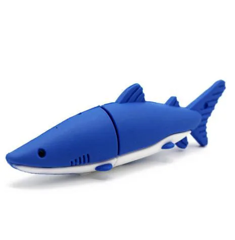 Cartoon Shark USB Flash Drive 2.0 1GB 2GB 4GB PVC Pen Drive 3.0 8GB 16GB 32GB 64GB Pendrive Funny Gift USB Memory Stick