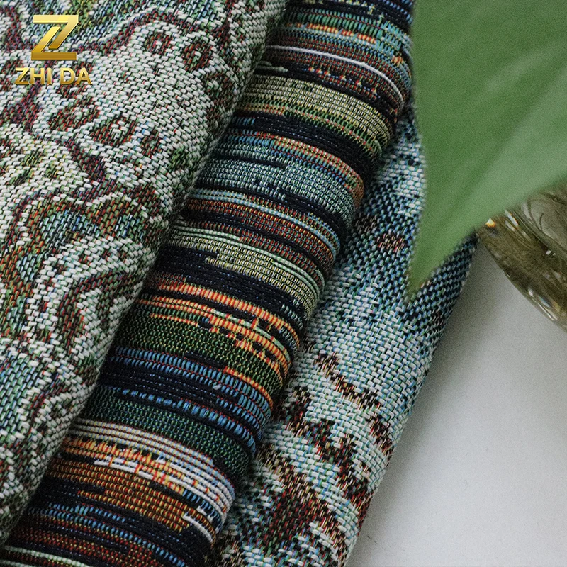 2023 softy Abstract national jacquard yarn dyed polyester cotton polyester for luggage handbag decorative cloths