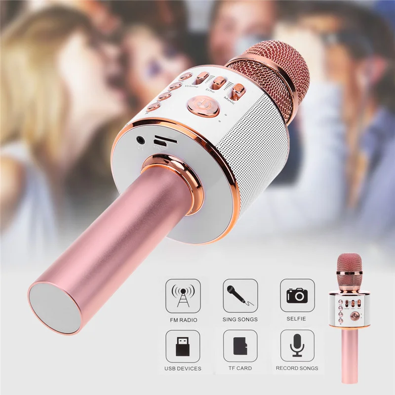 2022 Wholesale Handheld Portable Blue Tooth  USB Party Magic Sing Micro Speaker Home Karaoke Microphone for Sing