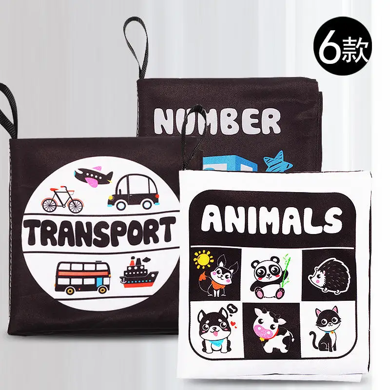 Cheap Price Baby Cloth Book Baby Activity Toy Set Black And White Soft Book Sound Paper Infant Educational Cloth Book