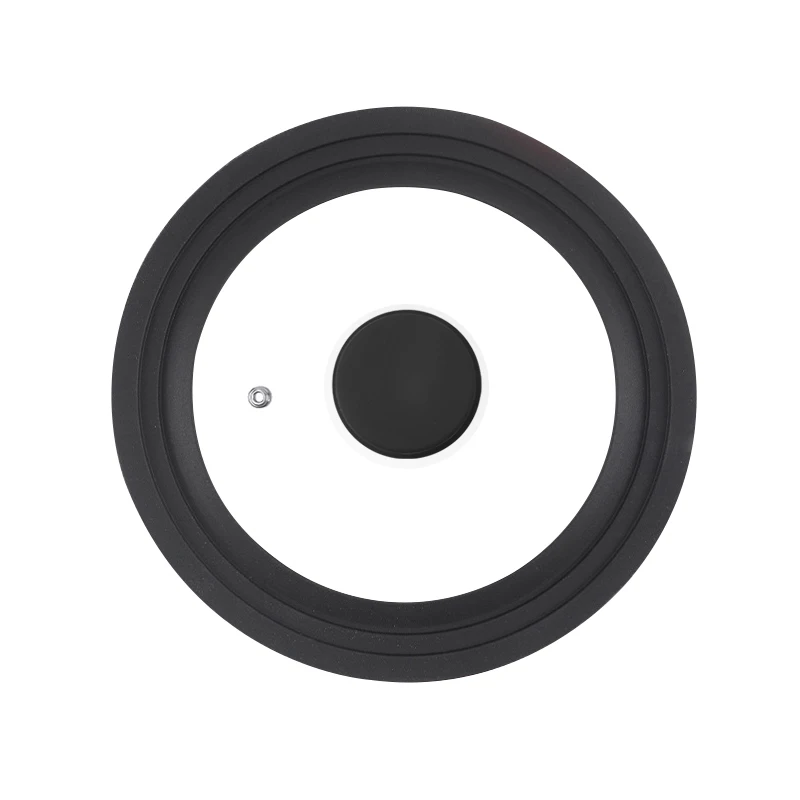 Custom 24/26/28cm Multi-Size Universal Glass Pot Cover Cooking Lid Silicone Rim Pot Lid For Cooking Universal Pan Lids