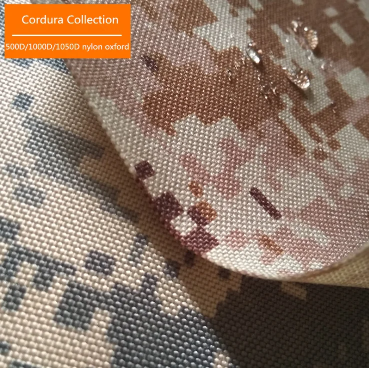 high tear strength waterproof camouflage printed plain 1000D 1050D cordura nylon oxford fabric for miliary