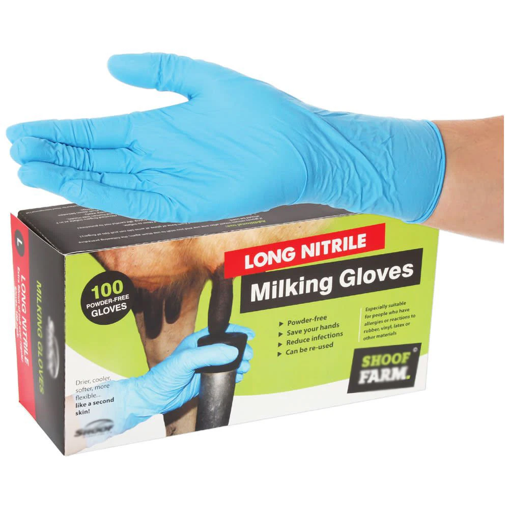 2022 Custom Logo Nitrile Milking guantes de nitrilo para alimentos Powder Free Glove Food Grade Milking Latex Gloves (1600376002051)