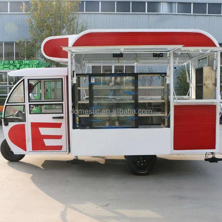 Hot Dog Stand Ice Cream Truck Mobile Truck Fully Equipped Tricycle Food Cart Three Wheel Food Cart Electric Food Tricycle