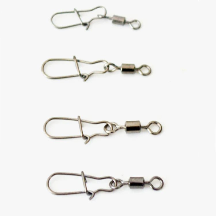 Wholesale 6#7#8#10# Stainless Steel Fishing Ball Bearing Rolling Swivels with Nice Snap Connector Fishing Accessories
