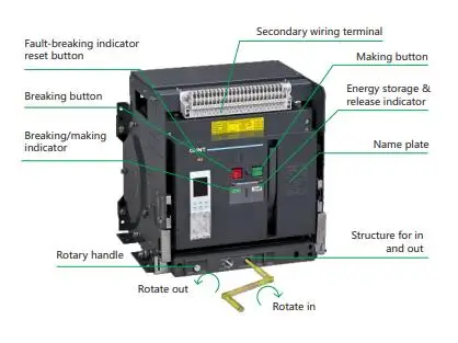 Chint NA1 200A industria air circuit breaker electrical overload and undervoltage, etc 3P,4P  Universal circuit breaker