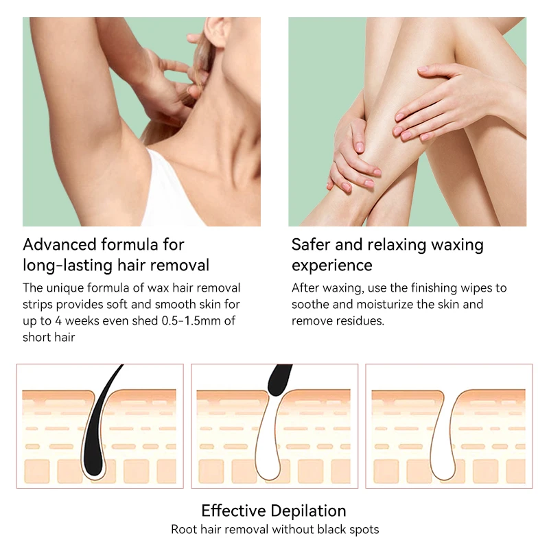 Professional Hair Removal Cold Wax Strip Painless Depilatory Wax Strips Wholesale OEM Facial Wax Strips