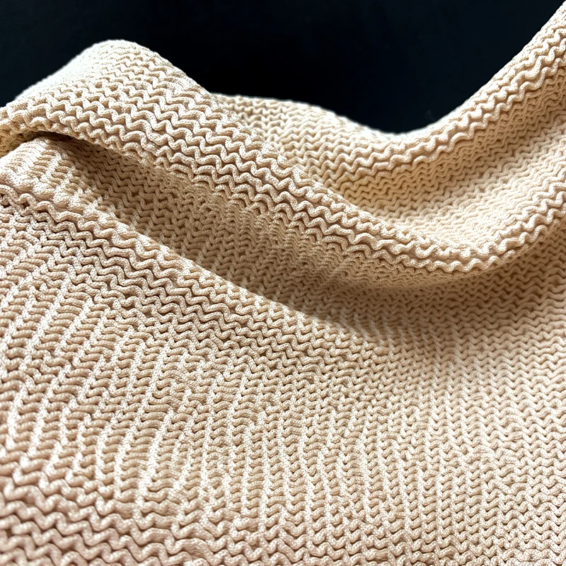 4 way stretch nylon spandex twist seersucker knit soft bikini swimwear jacquard fabric for dresses