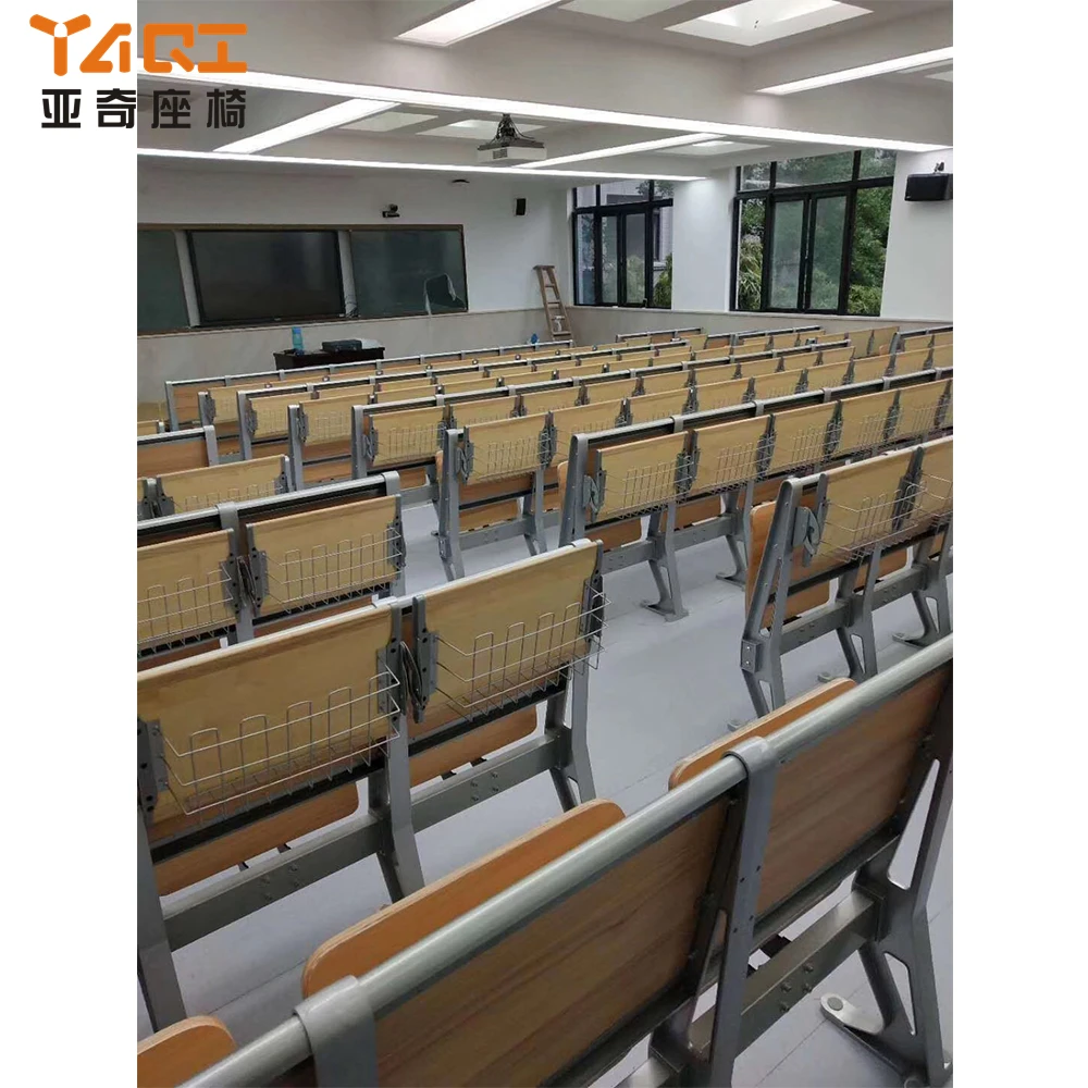YAQI School Furniture Fixed Table And Chair College Lecture Hall Classroom Desk And Chair (YA-X015B)