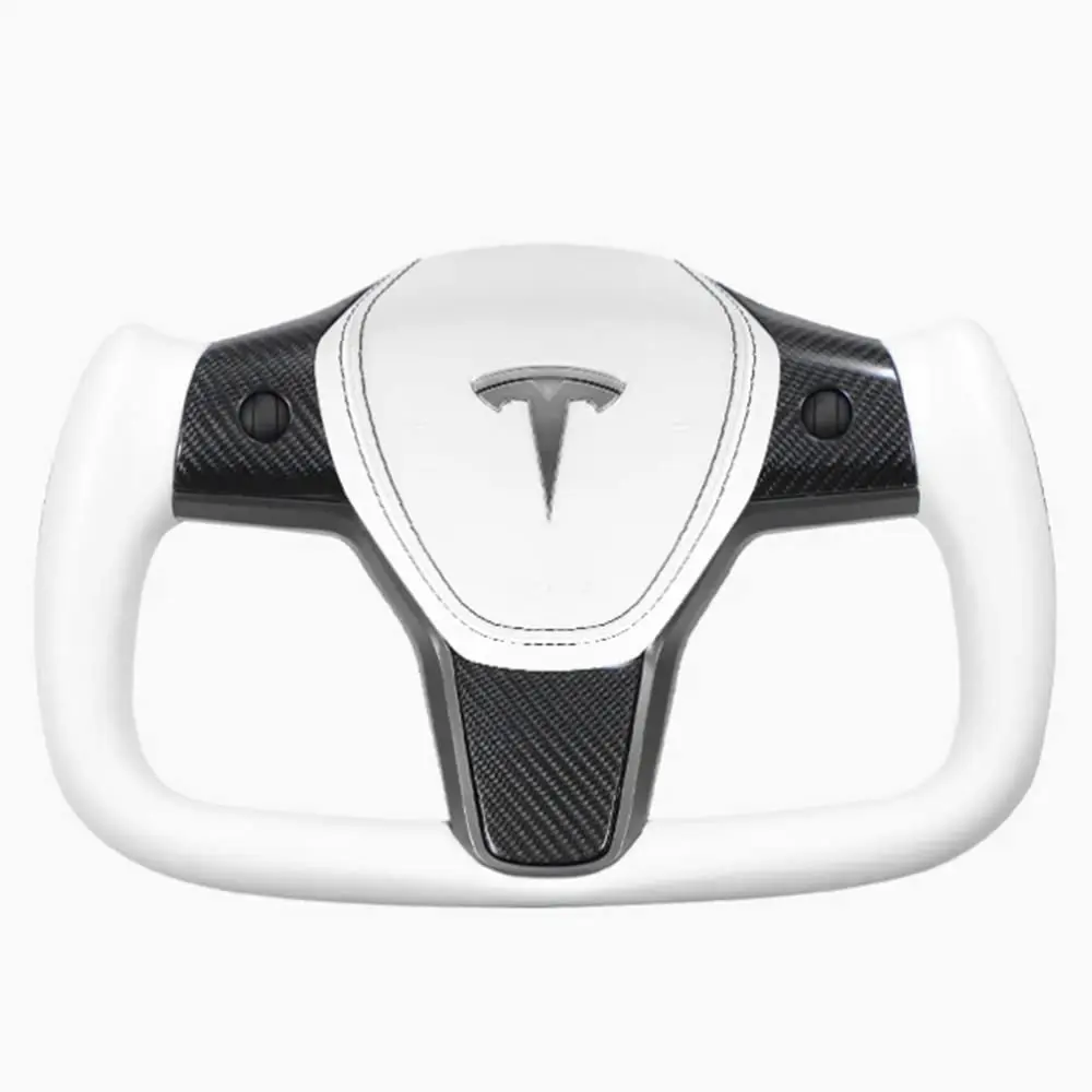 Customize tesla model x yoke Perforated Black Nappa leather tesla yoke steering wheel for Tesla Model 3 Y X S